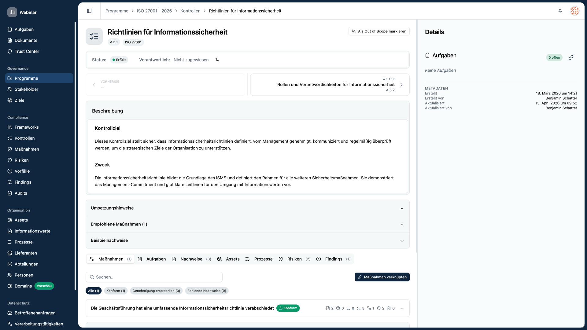 Screenshot Kopexa Plattform