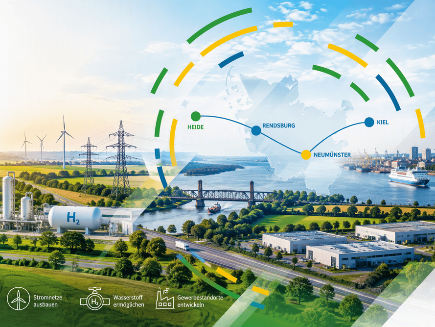 Energiewende braucht Raum: Clean Energy Valley Schleswig-Holstein entwickelt Zukunftstrategie für zentrale Wirtschaftsregion