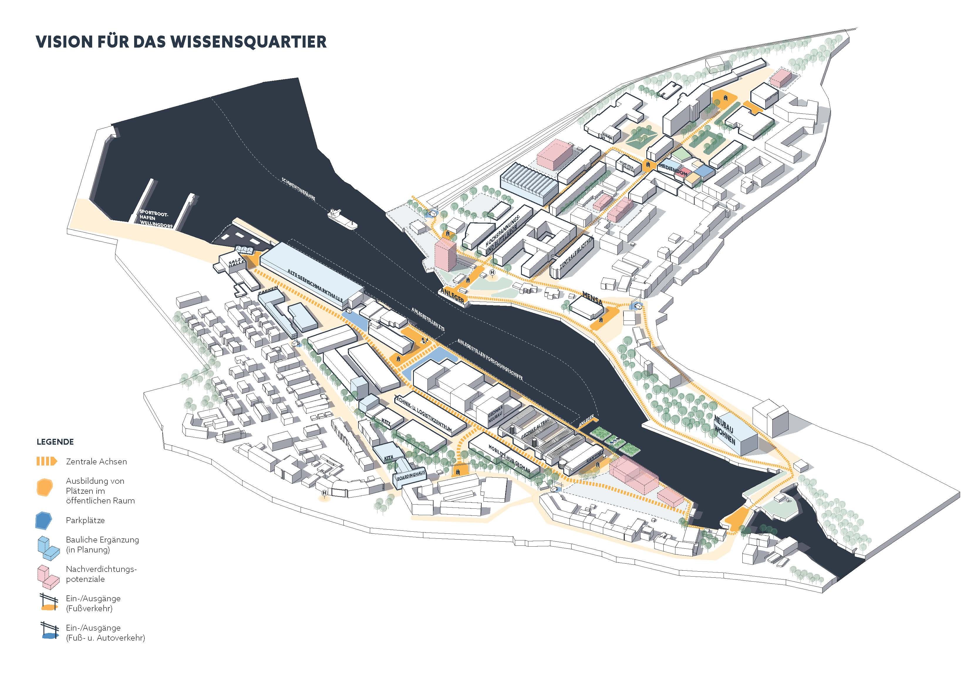 Skizze: Vision Wissensquartier Schwentinemündung