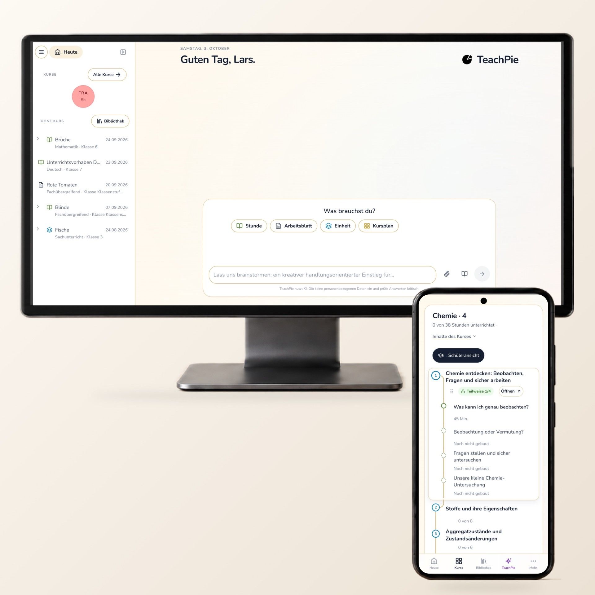 Mockup TeachPie Plattform